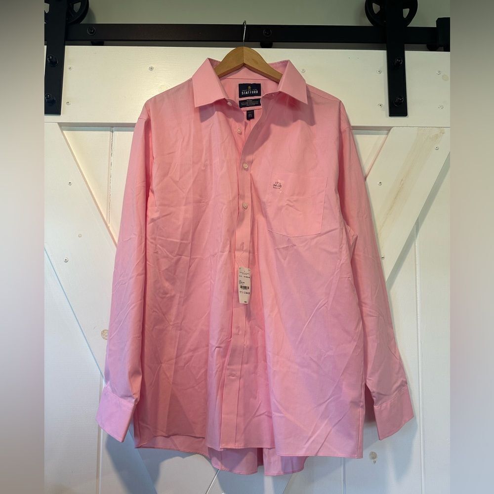 Stafford Travel Easy Care Broadcloth Denver Pink NWT